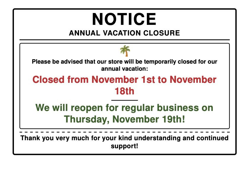 Vacation notice jpb